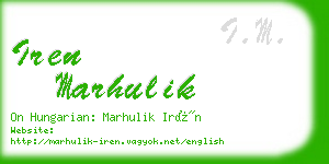 iren marhulik business card